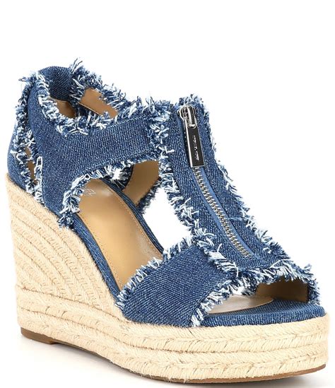 michael kors madge sandals|Michael Kors denim wedge sandals.